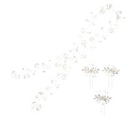 FRCOLOR Conjunto De Tocado De Boda Enredadera Diadema Larga Para Novias Damas De Honor y Mujeres Ceremonia De Boda