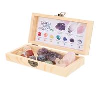 FRCOLOR Conjunto Especímenes De Cristal Mineral Natural Con Caja De Madera Para Coleccionistas De Geología y Actividades Stem