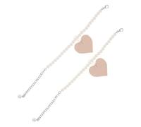 FRCOLOR Cordones Anticaída para Zapatos de Mujer con Hebilla Ajustable Decoración de Imitación Perla Cadena para Tacones Altos Accesorios para Pies para Bodas la Playa