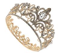 FRCOLOR Corona de Novia con Diadema de Cristal y Rhinestones Tiara Real de Reina para Bodas y Fiestas Accesorio de Pelo Elegante y Seguro para Novias