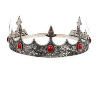 FRCOLOR Corona De Rey Para Fiesta Vintage y Cosplay Para Hombres Adultos, Corona De Príncipe Gemas De Imitación, Diseño Retro De Metal Antiguo, Ligera y Cómoda Para Disfraces y Actuaciones