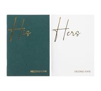 FRCOLOR Cuadernos de Votos Matrimoniales para Boda, 2 Piezas (Verde y Blanco) Páginas Rayadas, Libro de Discursos para Oficiante y Parejas, Libro de Fiesta de Bodas para Ceremonia Nupcial