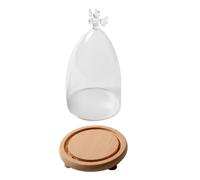 FRCOLOR Cubierta de Vidrio en Forma de Cúpula Beige para Exhibir Figuras y Artesanías, Decoración Elegante para Centros de Mesa y Estantes en Fiestas