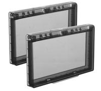 FRCOLOR Cubierta Protectora Autoadhesiva para Interruptor de Pared 2 Unidades Diseño Ultrafino Negro Caja y Resistente a Salpicaduras para Baño y Cocina Protección contra Humedad y