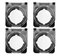 FRCOLOR Cubierta Protectora de Botón Pulsador de 22 MM Tapa Abatible Resorte 4 Piezas Carcasa Transparente de Plástico para Interruptores Industriales Protector Redondo para Uso