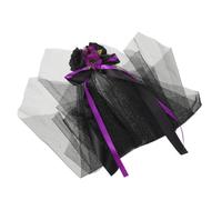 FRCOLOR Dark Gothic Veil Headband With Bow Mexican Flower Crown Hairpiece For Women Day Of The Dead Halloween Party Accessories