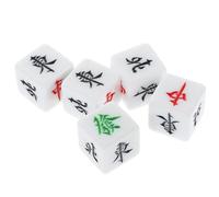 FRCOLOR Datos de Mahjong Acrílicos 22mm 5 Piezas Dados de Dirección del Viento Este Sur Oeste Norte Centro FA Accesorios para Juego de Mesa Fiesta para Entretenimiento en Hogar y Bares