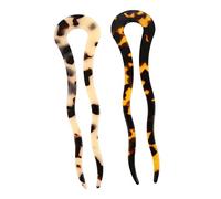 FRCOLOR De Horquillas U En Forma De Ondas Francesas Para Recogidos Palillos De Acetato Para Moño Horquillas De Estilo Francé Para Chignon Tono Carey y Oscuro