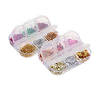 FRCOLOR Decoración De Uñas Flakes De Foil Holográfico Cajas De Aluminio y Plateado Para Nail Art De Manualidades Diy y Accesorios Para Manicura