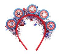 FRCOLOR Decorative Patriotic Headband With Stars And Donut Garland Comfortable Independence Day Hairband For Outdoor Festival American Pride