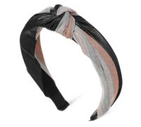 FRCOLOR Diadema Ancha de Moda Nudo para Mujer Diadema de Piel Sintética y Algodón Cuidado Piel para Otoño y Uso Diario