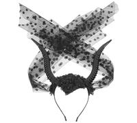 FRCOLOR Diadema Cómoda Malla Cuernos de Oveja Gótica y Transpirable Negra Ligera de Halloween para Disfraces Fiestas Temáticas