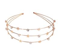 FRCOLOR Diadema con Adornos Brillantes para Mujer y Niña, Ligera y Cómoda, Aleación de Zinc Dorada Adecuada para Decorar el Cabello en Fiestas