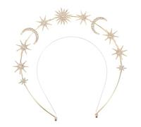 FRCOLOR Diadema Con Aro De Nuestra Señora Diadema De Estrella y Luna De Doble Accesorio Cabello Elegante Para Novias Fiestas y Eventos Especiales