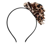 FRCOLOR Diadema con Estampado de Leopardo Flor Grande para Mujeres y Niñas para Fiestas Temáticas de Jungla y Uso Diario Diadema de Flores de Moda con Estampado Salvaje