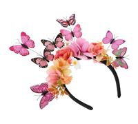 FRCOLOR Diadema con Flores Artificiales para Mujer Tocado de Boda para Festivales Halloween y Fiestas de Té