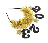 FRCOLOR Diadema de Año Estrella y Pompones Headband para Fiesta de Fin de Año Accesorio de Cabello de Navidad para Mujeres