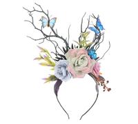 FRCOLOR Diadema de Asta de Ciervo de Simulación Diadema de Rama de Árbol para Fiesta Temática Accesorio de Flores Decorativas para Fotos Tocado Festivo