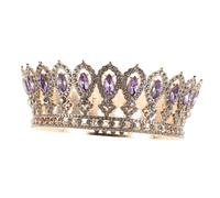 FRCOLOR Diadema de Boda Barroca con Gemas de Imitación para Fiesta de Cumpleaños Accesorio de Cabello para Mujer Niña Princesa de Graduación