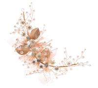 FRCOLOR Diadema de Boda para Mujer Elegante y Delicada Flores Doradas, Accesorio Cabello que Realza el Temperamento en Bodas y Eventos
