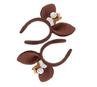 FRCOLOR Diadema de Caballo de Dibujos Animados 2 Piezas, Tocado Animal Peluche Suave para Disfraz y Cosplay, Accesorio Orejas de Caballo para Fiestas, Carnaval y Celebraciones Festivas