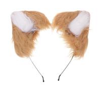 FRCOLOR Diadema de Catgirl Realista Orejas de Gato Color Camel Ligero Hecha de Peluche para Cosplay de Halloween y Fiestas Temáticas de Criaturas