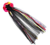FRCOLOR Diadema de Cosplay de Halloween Diseño de Flores Falsas y Velo, Ligera y Cómoda, Adecuado para Fiestas de Halloween y Disfraces Creativos