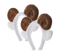 FRCOLOR Diadema de Cuerno de Oveja de Felpa 2 Piezas Tamaño Único Cómoda para Niños Niñas Fiesta y Fotografía Accesorios para Cabello Hechos a Mano