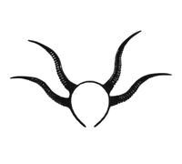FRCOLOR Diadema de Cuernos Demoníacos para Cosplay y Disfraz, Efecto Dramático, Material Plástico Negro, Adecuado para Fotografía y Fiestas de Halloween