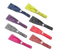 FRCOLOR Diadema De Fitness Botón Para Mascarilla 2 Unidades Tamaño Ajustable Banda Cabello Elástica Absorbente Para Yoga y Deportes, Unisex, Colores Aleatorios
