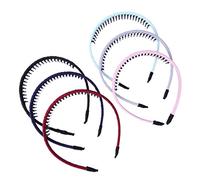 Frcolor Diadema de plástico con dientes y peines, para niñas y mujeres, 6 unidades (colores aleatorios)