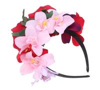 FRCOLOR Diadema De Rosas De Halloween Tocado De Día De Muertos Floral Mexicana Para Fiestas Disfraz De Flor De Aro De Flores Cabello Accesorio De Cosplay De Halloween Tocado De Flores