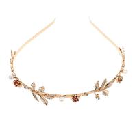 FRCOLOR Diadema Didder para Mujer Tocado de Metal Diadema con Hojas para Novia para Bailes de Graduación Bodas Cumpleaños Recepciones en El Jardín