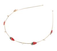 FRCOLOR Diadema Elegante Con Forma De Fresa Para Mujer Aros De Aleación Para El Pelo Adornos Para El Pelo Diadema Para Lavarse La Cara