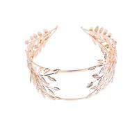 FRCOLOR Diadema Ligera y Cómoda de Boda Dorada Diseño de Hojas en Aleación para Mujeres en Cumpleaños y Eventos Obsequios