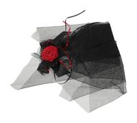 FRCOLOR Diadema Ligera y Versátil Negro con Rosas de Poliéster de Velo Gótico para Fiesta de Halloween y Celebraciones del Día Muertos