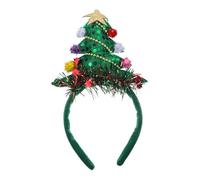 FRCOLOR Diadema Navideña De Árbol De Navidad Con Cascabel Diadema Decorativa Brillante Con Purpurina Para Fiestas Navideñas