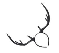 FRCOLOR Diadema Navideña de Asta de Alce Negra, Talla Única para Adultos, Accesorio Cabello Festivo y Fotografía, Adecuado para Disfraces y Fiestas de Navidad
