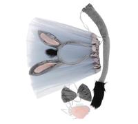 FRCOLOR Diadema Orejas De Burro Conjunto De Disfraz Para Falda y Accesorio Para Fiestas Temáticas De Animales Para Eventos De Carnaval