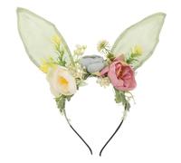 FRCOLOR Diadema Orejas De Conejo y Flores Tocado Infantil Para Sesión De Fotos De Fiesta