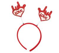 FRCOLOR Diadema Para El Día De San Valentín Diademas Con Forma De Corazón Con Purpurina Diadema Con Corazón De Amor Aro Para El Pelo Accesorios Para El Cabello Para Suministros Para