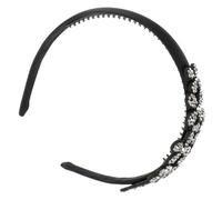 FRCOLOR Diadema para Mujer con Incrustaciones de Diamantes de Imitación Banda de Pelo Ligera y Cómoda para Fiestas Bodas y Uso Diario Diseño Elegante Gris y Negro Accesorio para Cabello