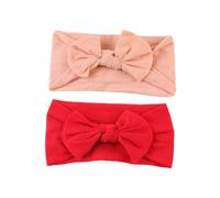 FRCOLOR Diadema para Niña Lazo de Tela Roja, Banda Elástica Decorativa y Accesorio Pelo Adecuado para Fotografía y Uso Diario