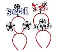 FRCOLOR Diademas De Fútbol Para Animar Partido, 4 Unidades Multicolor, Accesorio Deportivo Cómodo y Antideslizante Para Mujeres, Niñas y Adolescentes Competiciones y Fiestas