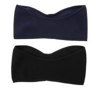 FRCOLOR Diademas Deportivas Térmicas de Vellón Polar Orejeras a Prueba de Frío, Elásticas, para Mujer, Uso en Ciclismo al Aire Libre y Running, Paquete 2 Piezas (negro y Azul