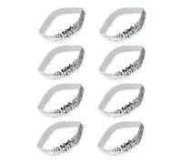 FRCOLOR Diademas Elásticas Lentejuelas para Mujer 12 Unidades Plateadas Brillantes para Fiestas y Uso Diario