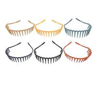 FRCOLOR Diademas para Niña 6 Piezas Colores Variados Diseño de Peine, Plástico Resistente Antidecoloración, Banda Ancha para Fijar Flequillo y Controlar Cabello Suelto en Uso Diario