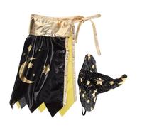 FRCOLOR Disfraz Gato Bruja Halloween Negro Dorado Estrella Sombrero Mágico para Mascotas Pequeños Animales Fiesta Disfraces