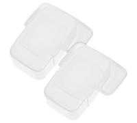 FRCOLOR Dispensador de Toallitas con Botón 2 Piezas, Caja de Plástico de Color Claro Reutilizable para Almacenamiento Doméstico, Cubierta Protectora para Baño y Sala, Contenedor Compacto