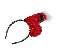 FRCOLOR Divertidas Diademas Navideñas Diadema Navideña Diadema Peluda Diadema De Peluche De Navidad Diademas De Piel Para Mujer Lindos Gorros De Santa Para Mujer Diadema De Piel Pluma Rojo